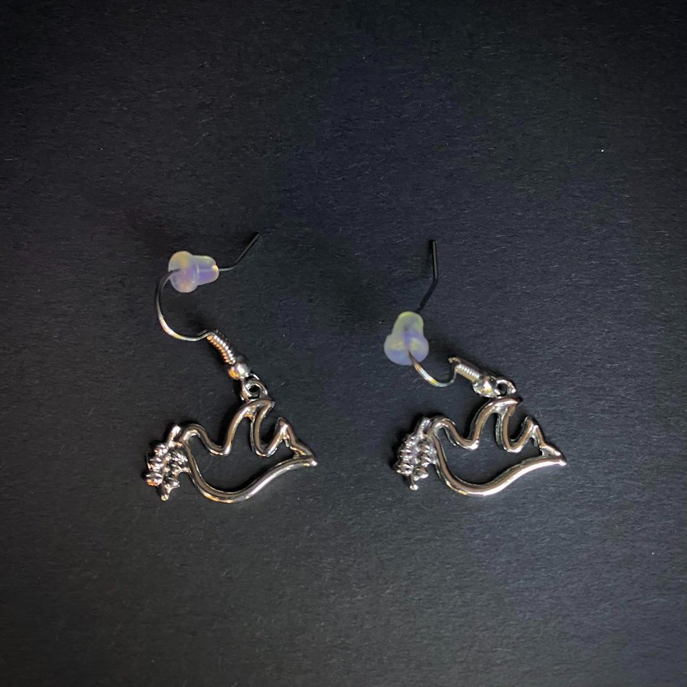 Handcrafted Silver Dove Earrings